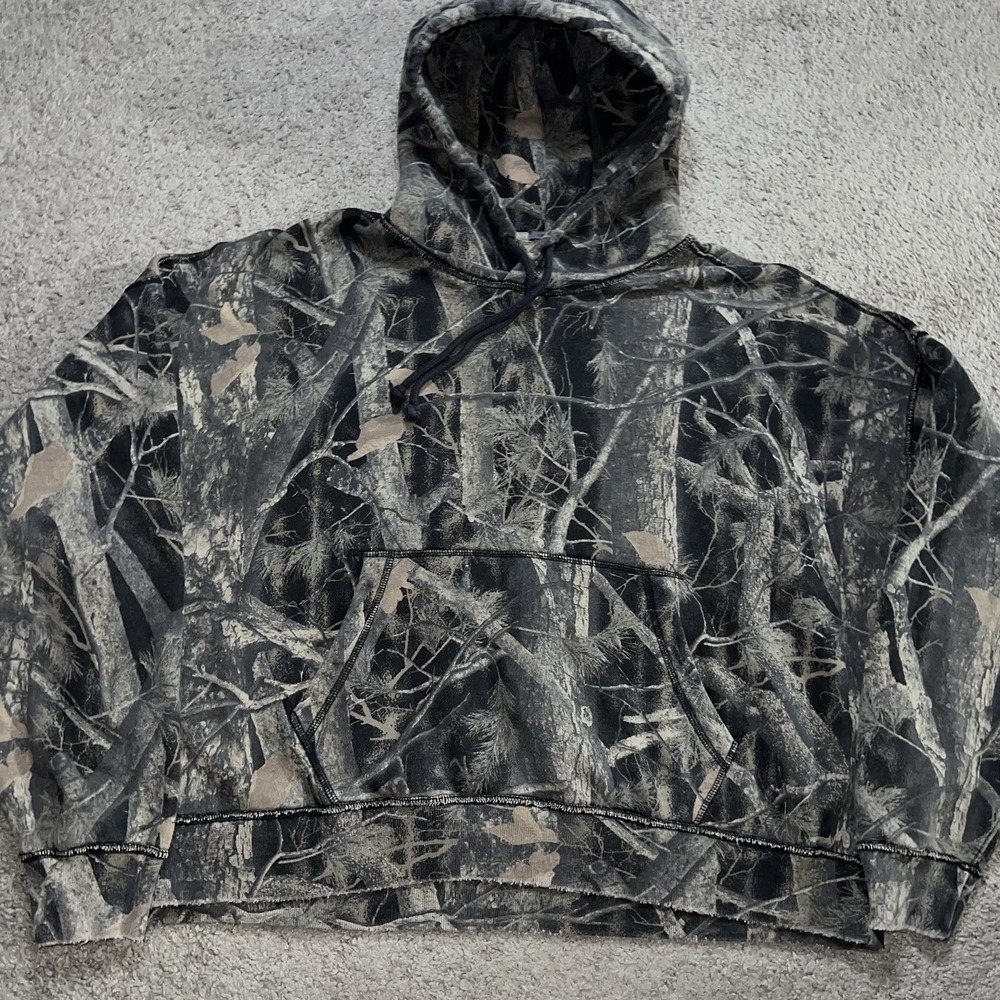 Abercrombie & Fitch Men's Zip Up Cropped Camo Hoodie Size Large